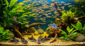 Ryby pływające w akwarium