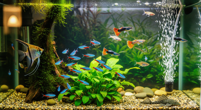 Ryby pływające w akwarium